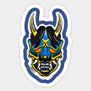 Oni demon cold blue Sticker